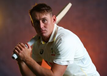 BRISBANE, AUSTRALIA - SEPTEMBER 09: Marnus Labuschagne poses during a portrait session at the National Cricket Centre on September 09, 2025 in Brisbane, Australia. (Photo by Chris Hyde/Getty Images for Cricket Australia)