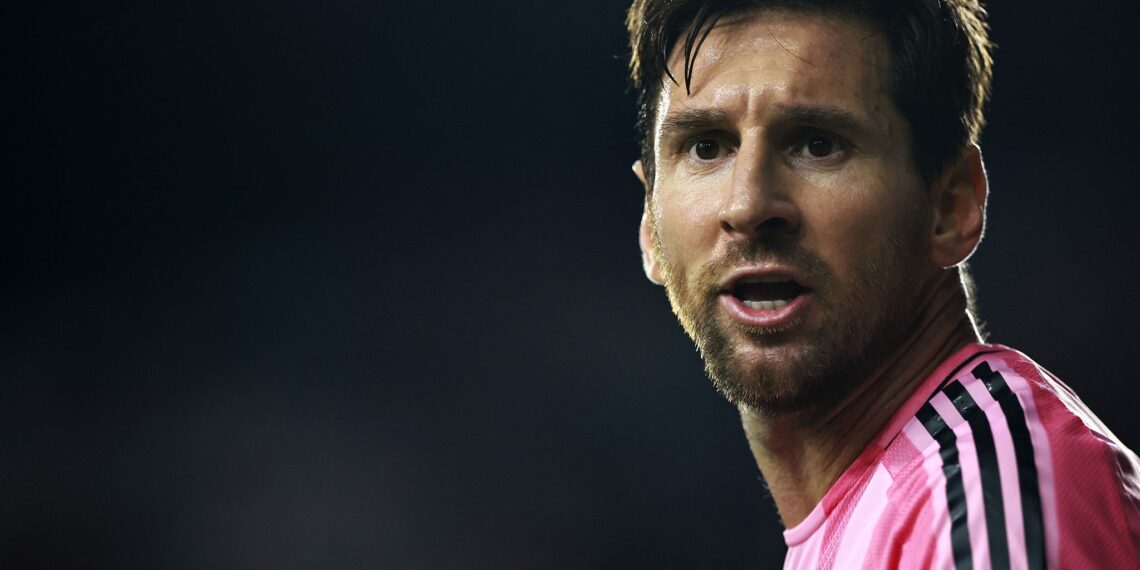 FORT LAUDERDALE, FLORIDA - SEPTEMBER 30: Lionel Messi #10 of Inter Miami CF reacts during the MLS match between Inter Miami CF and Chicago Fire FC at Chase Stadium on September 30, 2025 in Fort Lauderdale, Florida. (Photo by Carmen Mandato/Getty Images)