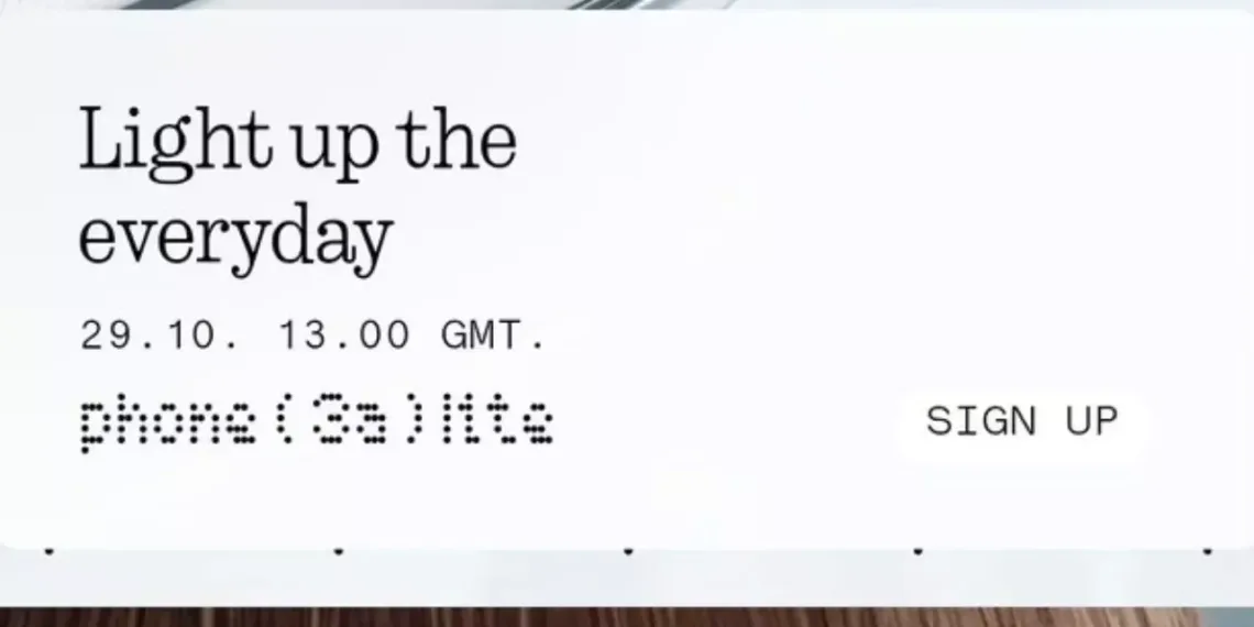 Nothing Phone 3a Lite Launch Date: October 29 Confirmed