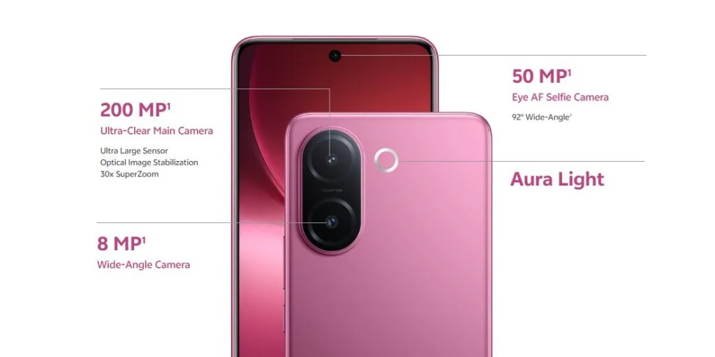 Vivo V60e 5G: 200MP कैमरा, 6500mAh बैटरी के स्पेसिफिकेशन लीक 2 वीवो v60e 5g 1
