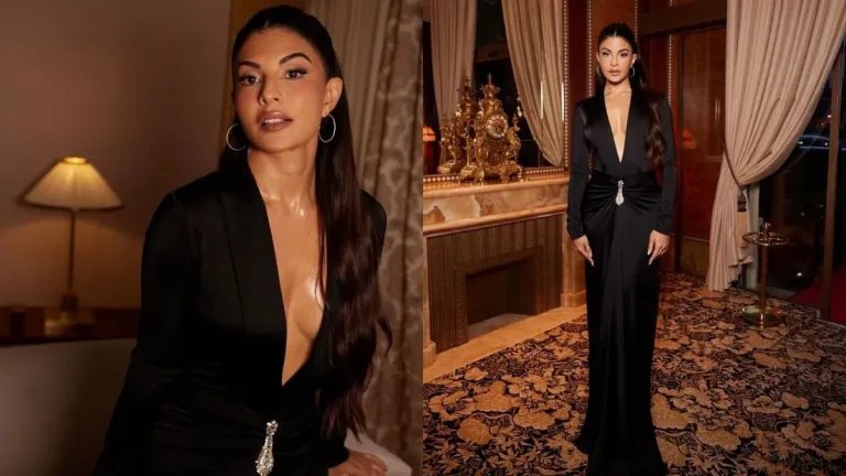 Jacqueline Fernandez Stuns at Paris Fashion Week 2025 in Show-Stopping Black Dress