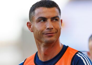 FARO, PORTUGAL - AUGUST 7: Cristiano Ronaldo of Al Nassr FC warming up prior to the Pre-Season Friendly match between Al Nassr FC and Rio Ave FC at Estádio Algarve on August 7, 2025 in Faro, Portugal. (Photo by Maciej Rogowski/Eurasia Sport Images/Getty Images)