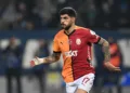 RIZE, TURKIYE - FEBRUARY 17: Eren Elmali of Galatasaray in action during the Turkish Super Lig week 24 football match between Caykur Rizespor and Galatasaray in Rize, Turkiye on February 17, 2025. (Photo by Hakan Burak Altunoz/Anadolu via Getty Images)