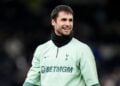 Tottenham Hotspur's Alfie Whiteman warms up before the UEFA Champions League, league stage match at the Tottenham Hotpsur Stadium, London. Picture date: Thursday January 30, 2025. (Photo by Adam Davy/PA Images via Getty Images)