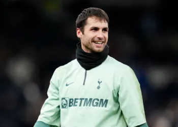 Tottenham Hotspur's Alfie Whiteman warms up before the UEFA Champions League, league stage match at the Tottenham Hotpsur Stadium, London. Picture date: Thursday January 30, 2025. (Photo by Adam Davy/PA Images via Getty Images)