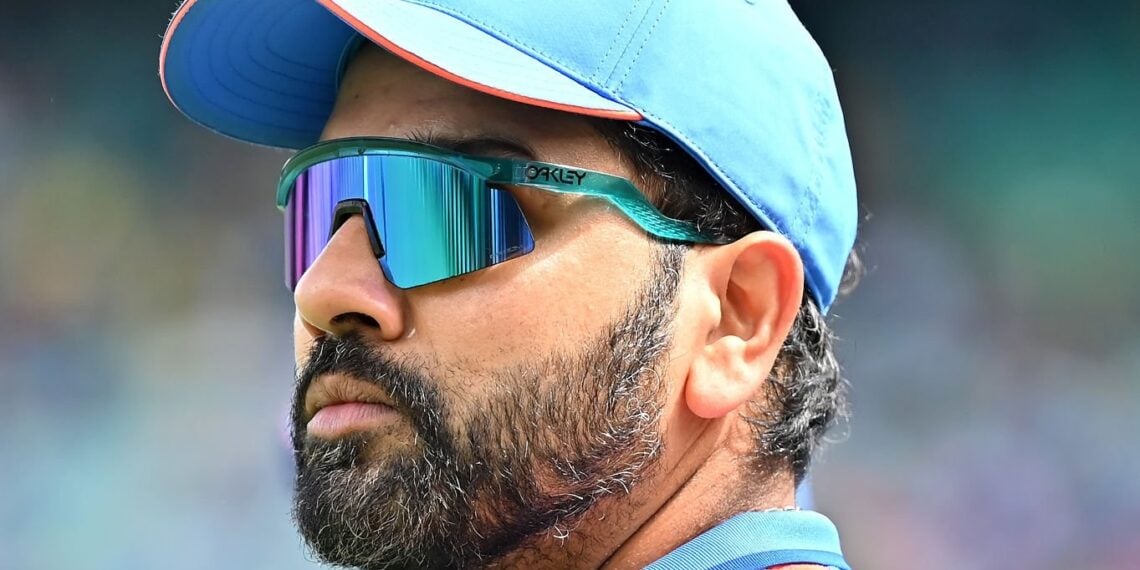 SYDNEY, AUSTRALIA - OCTOBER 25: Rohit Sharma of India looks on during game three of the One Day International series between Australia and India at Sydney Cricket Ground on October 25, 2025 in Sydney, Australia. (Photo by Ayush Kumar/Getty Images)