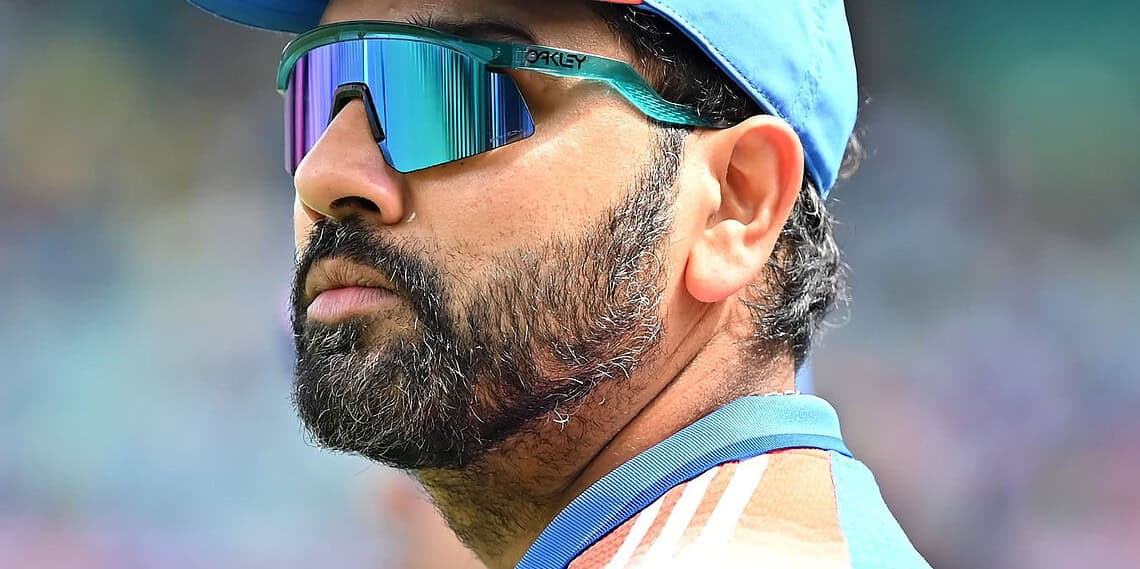 SYDNEY, AUSTRALIA - OCTOBER 25: Rohit Sharma of India looks on during game three of the One Day International series between Australia and India at Sydney Cricket Ground on October 25, 2025 in Sydney, Australia. (Photo by Ayush Kumar/Getty Images)