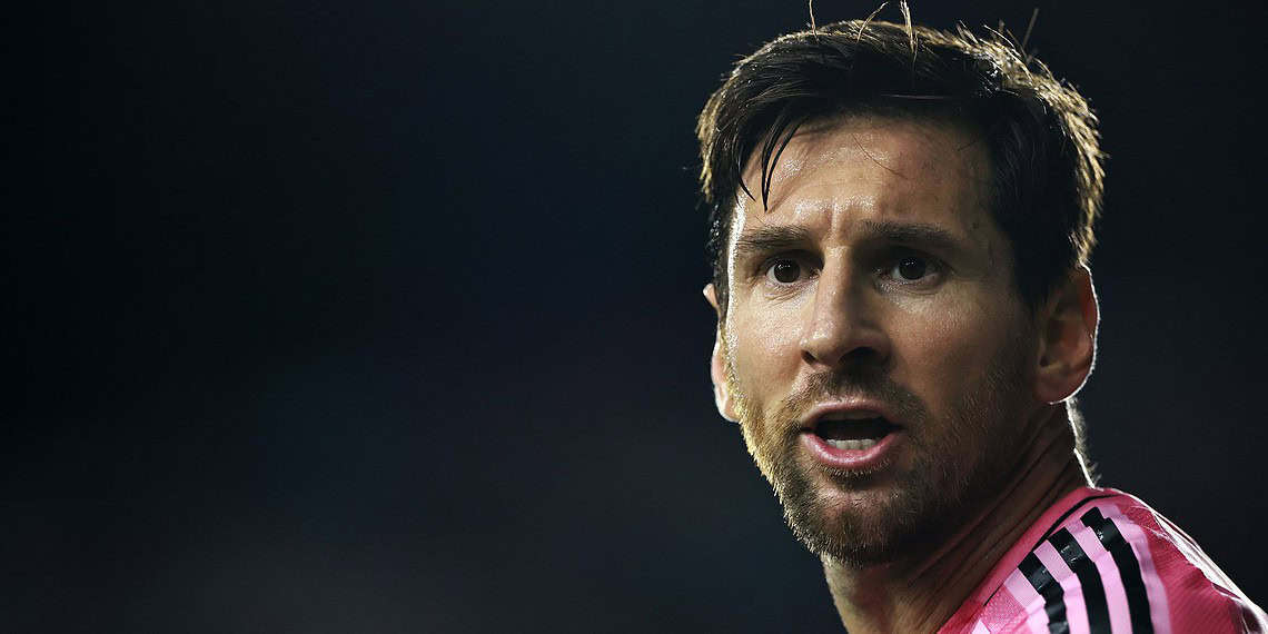 FORT LAUDERDALE, FLORIDA - SEPTEMBER 30: Lionel Messi #10 of Inter Miami CF reacts during the MLS match between Inter Miami CF and Chicago Fire FC at Chase Stadium on September 30, 2025 in Fort Lauderdale, Florida. (Photo by Carmen Mandato/Getty Images)