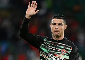 LISBON, PORTUGAL - OCTOBER 14: Cristiano Ronaldo of Portugal warms up before the FIFA World Cup 2026 qualifier match between Portugal and Hungary at Estadio Jose Alvalade on October 14, 2025 in Lisbon, Portugal. (Photo by Zed Jameson/MB Media/Getty Images)