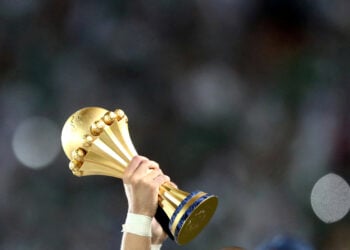 FILE PHOTO: Soccer Football - Africa Cup of Nations 2019 - Final - Senegal v Algeria - Cairo International Stadium, Cairo, Egypt - July 19, 2019    Algeria celebrate winning the Africa Cup of Nations with the trophy. REUTERS/Sumaya Hisham/File Photo