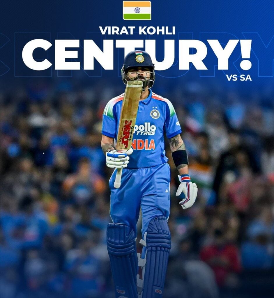 Virat Kohli’s Fireworks Continue: Century in 90 balls Against South Africa