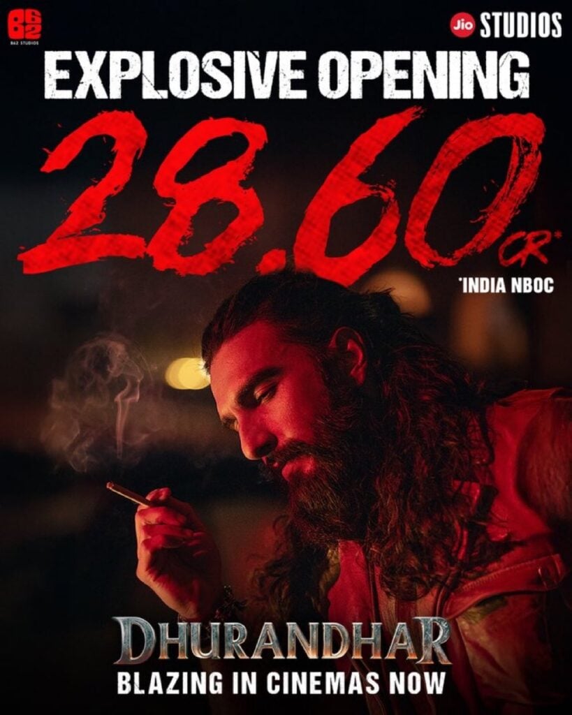 Dhurandhar Box Office Collection Day 1: Opens with ₹28.60 Crore
