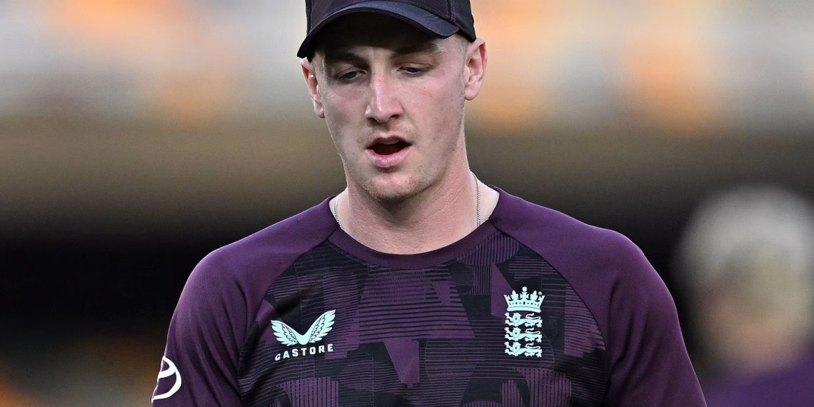 BRISBANE, AUSTRALIA - DECEMBER 01: Harry Brook is seen during an England nets session at The Gabba on December 01, 2025 in Brisbane, Australia. (Photo by Bradley Kanaris/Getty Images)