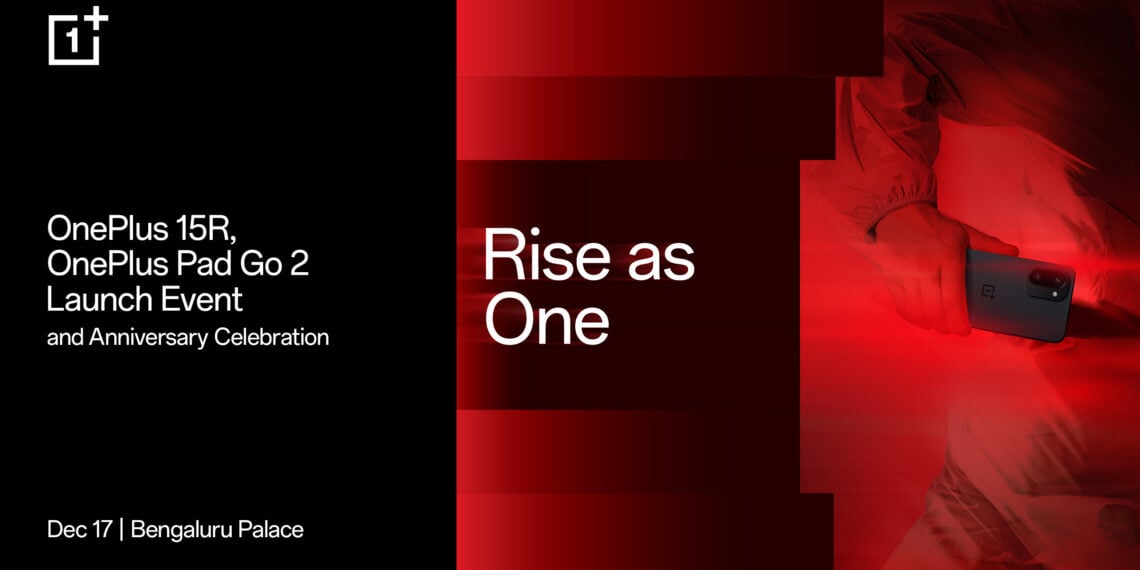 OnePlus 15R and Pad Go 2 Bengaluru Launch Set for December 17