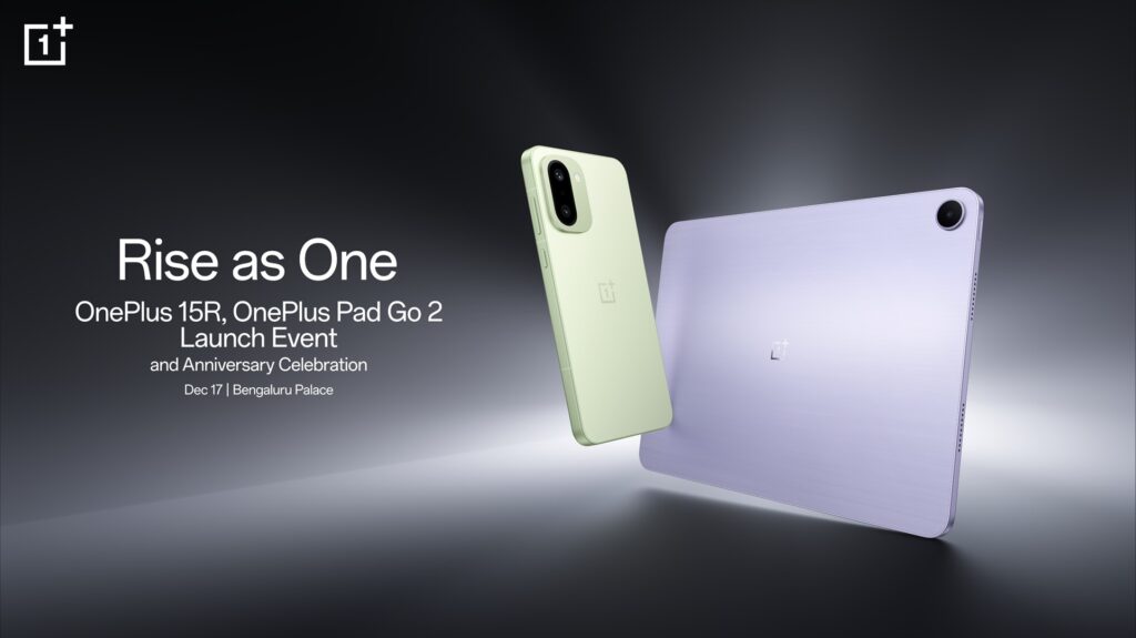 OnePlus 15R and Pad Go 2 Bengaluru Launch Set for December 17