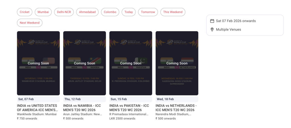 India's T20 World Cup 2026 Schedule & Complete Ticket Booking Guide