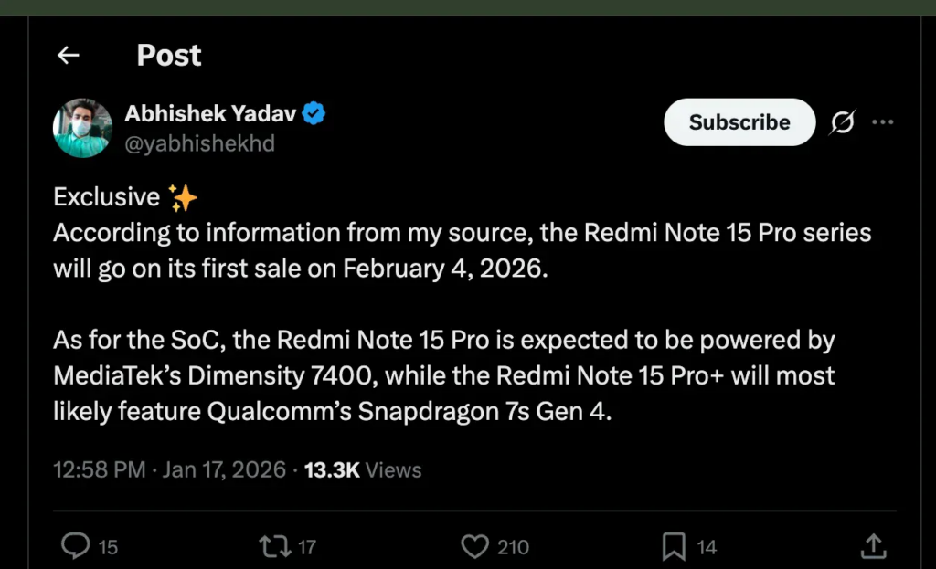 Redmi Note 15 Pro Series First Sale on February 4, 2026: Specs, Price & What to Expect