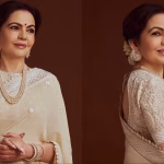 Nita Ambani Stuns in Abu Jani Sandeep Khosla’s Dreamy Pink Burano Saree