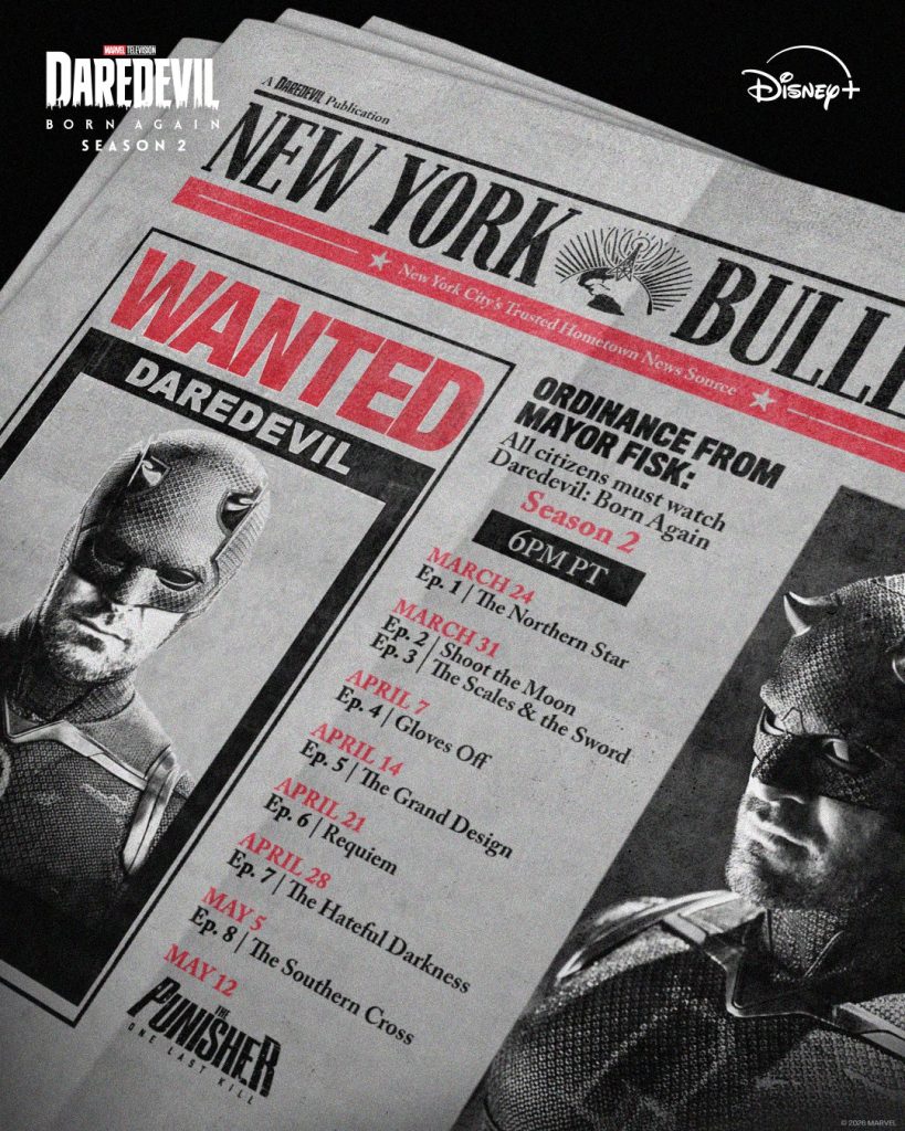 Daredevil Born Again Season 2 release schedule