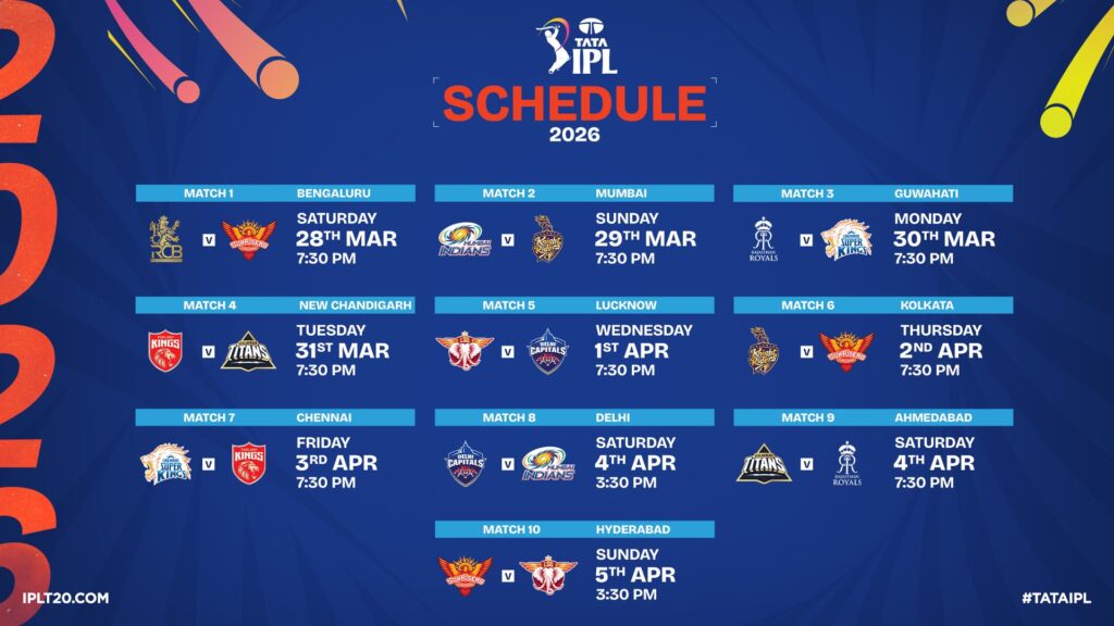 IPL 2026 Schedule