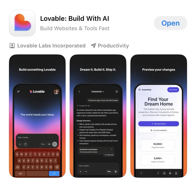 Vibe coding platform Lovable now available for iPhone