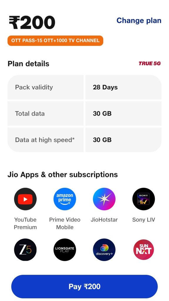 Jio's ₹200 OTT Pass Is Genuinely Game-Changing — YouTube Premium, Prime Video, Hotstar, and 12 More for 28 Days