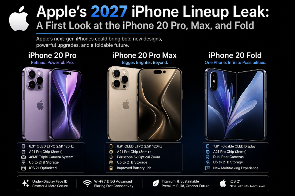 Apple's 2027 iPhone Lineup Leak: A First Look at the iPhone 20 Pro, Max, and Fold