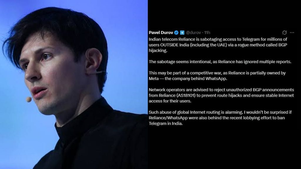 Pavel Durov vs Reliance