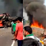 Six Dead as Two Buses Collide and Burst Into Flames on Surat Highway