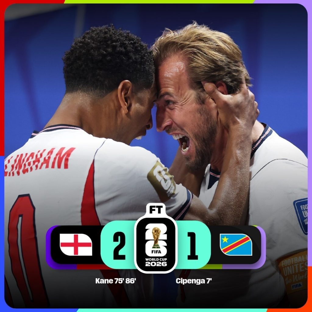 FIFA World Cup 2026 Round of 32: England vs DR Congo Match Report
