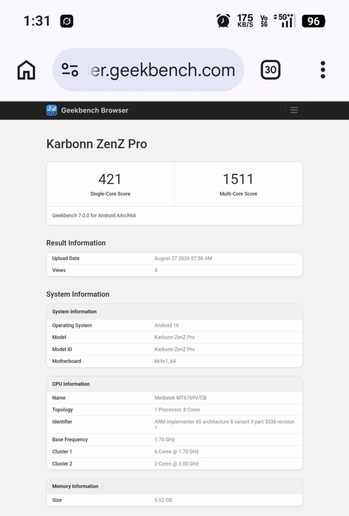 Karbonn Is Back: ZenZ Pro Spotted on Geekbench