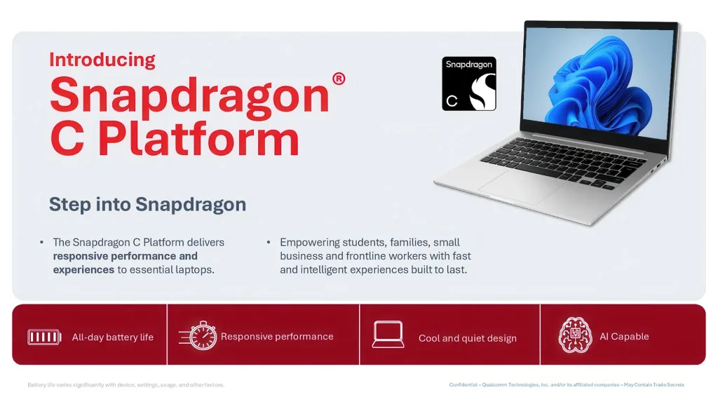 Qualcomm Snapdragon C: Full Specs for $300 Laptops Revealed