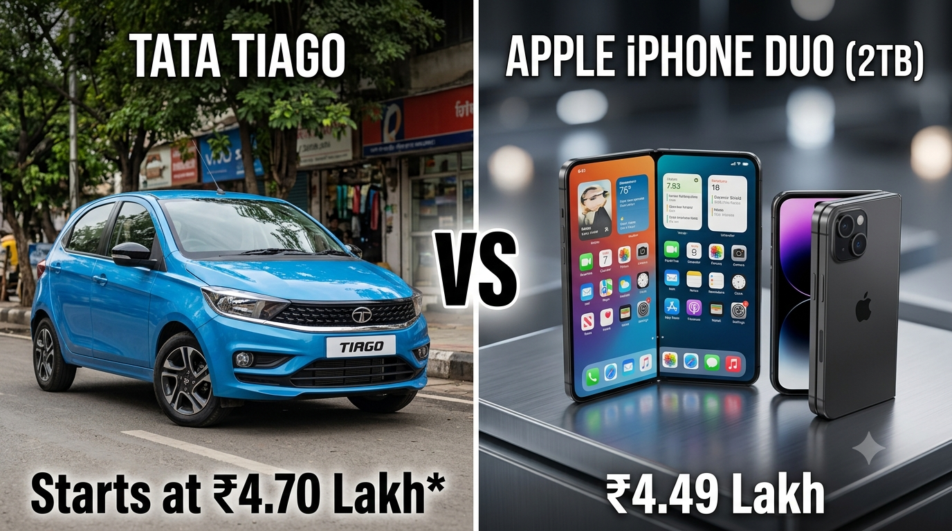 iPhone Duo vs Tata Tiago: The ₹4.5 Lakh Reality Check – TechnoSports ...