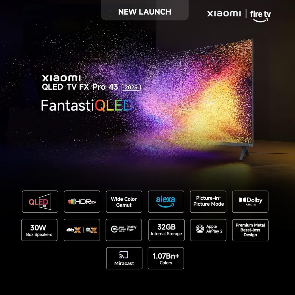 Xiaomi 43-inch 4K QLED TV at Rs 26,999: 40% Off, About Rs 23,219 After Coupon and Bank Offer