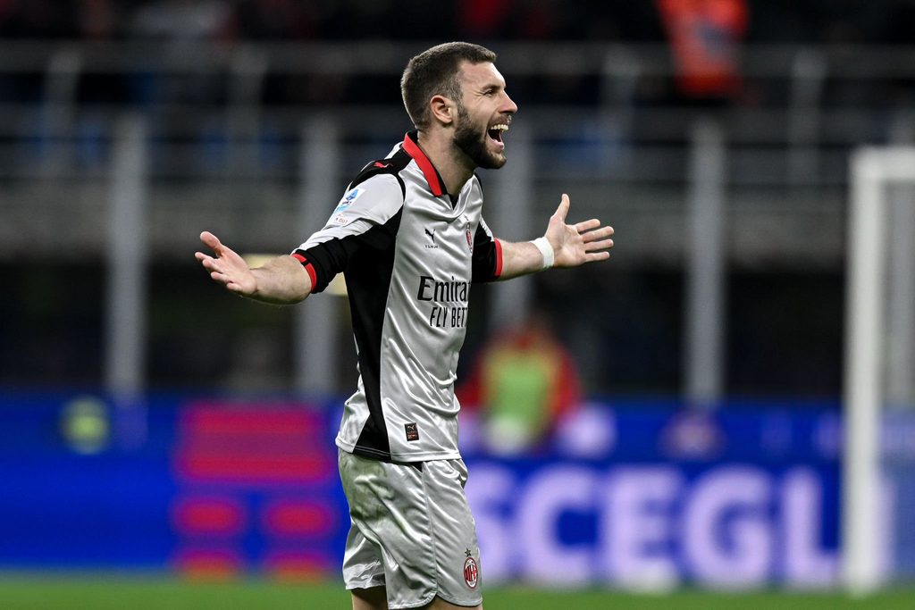 Strahinja Pavlovic in action for AC Milan during a match