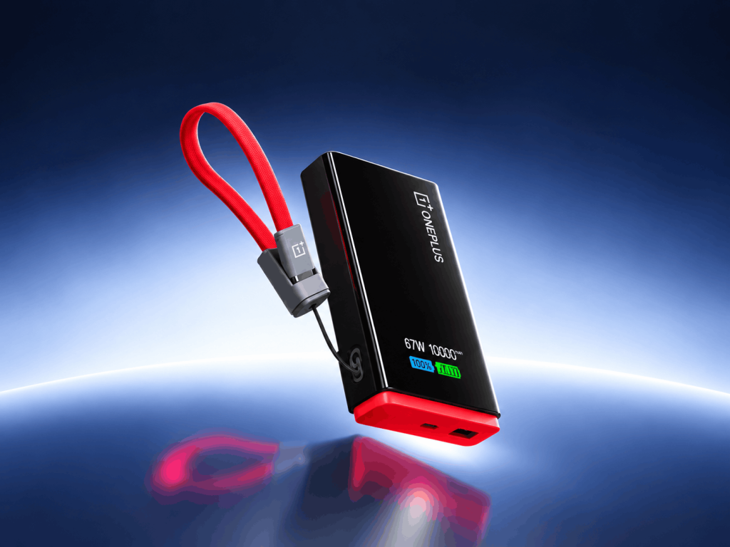 OnePlus 67W SuperVOOC 10,000 mAh Power Bank Is Launched at 229 Yuan With a Built-In Display